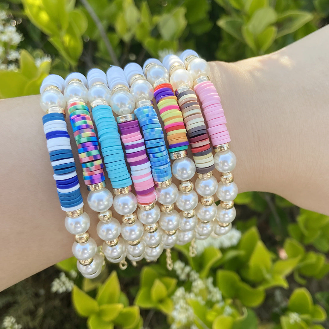 Women Bohemian Rhombus Polymer Clay Bracelets