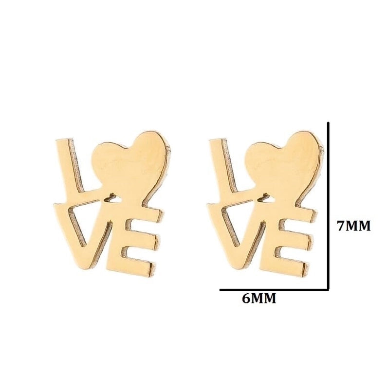 1 Pair Minimalist Heart Shape Plating 304 Stainless Steel 18K Gold Plated Earrings