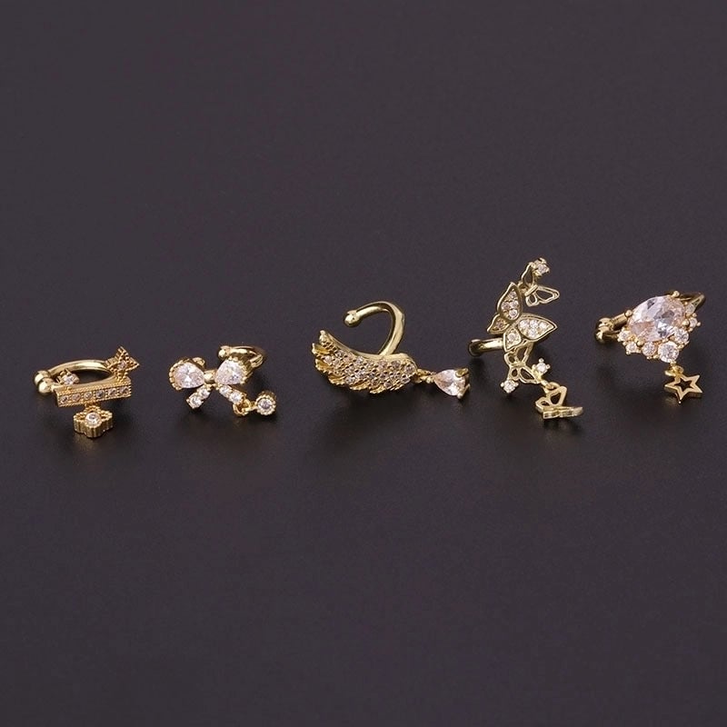 Ear Cartilage Rings & Studs Minimalist Bow Knot Metal Plating