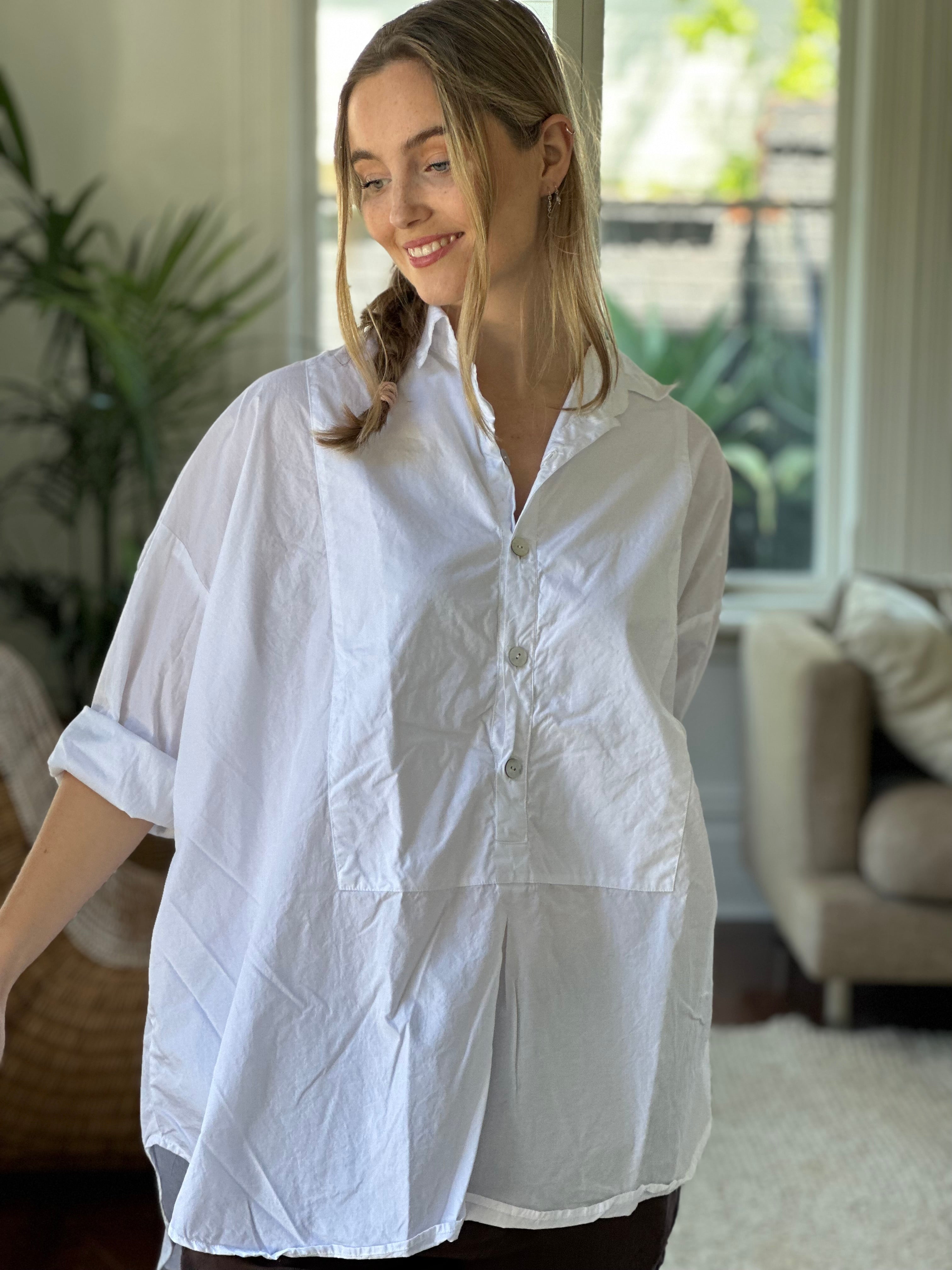 megan shirt - white cotton