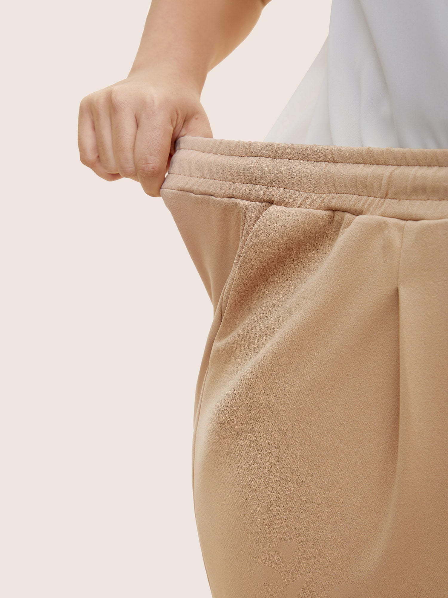 Solid Drawstring Elastic Waist Pencil Pants