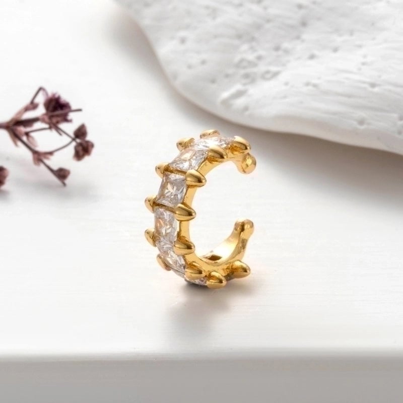 1 Piece Ear Cartilage Rings & Studs Cool Style Shiny Geometric Copper Plating Inlay Zircon