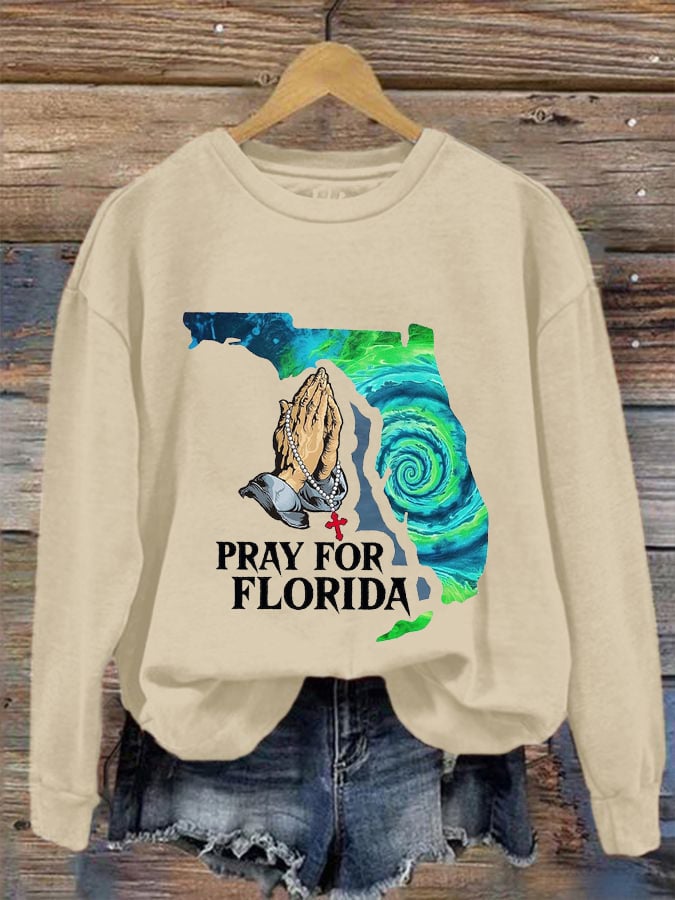 Women's Pray For Florida Printed Sweatshirt