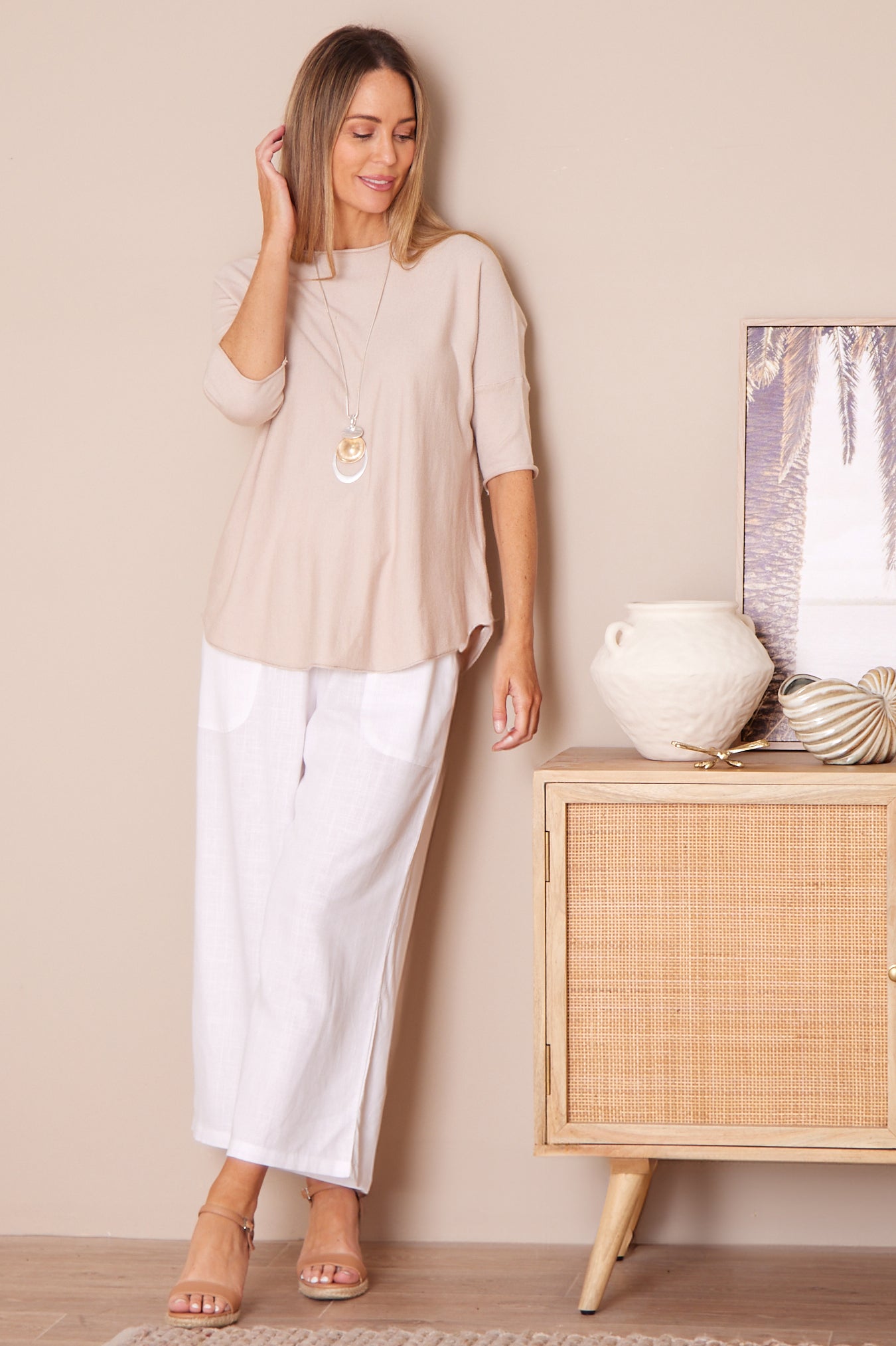 Aiko Linen Pants - White Linen