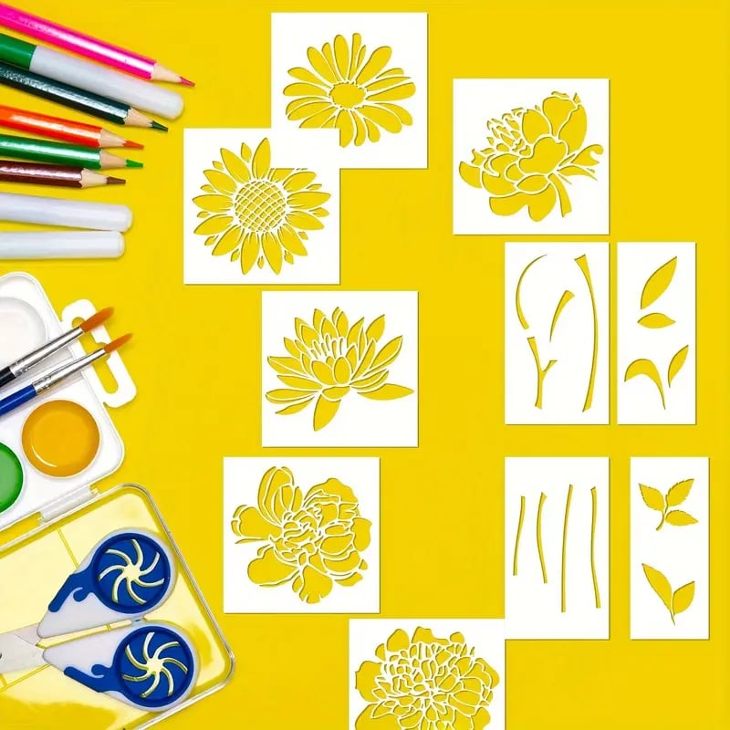 🏡Last Day 75% OFF -Blooming Flowers Stencil Kit🌻DIY Decoration