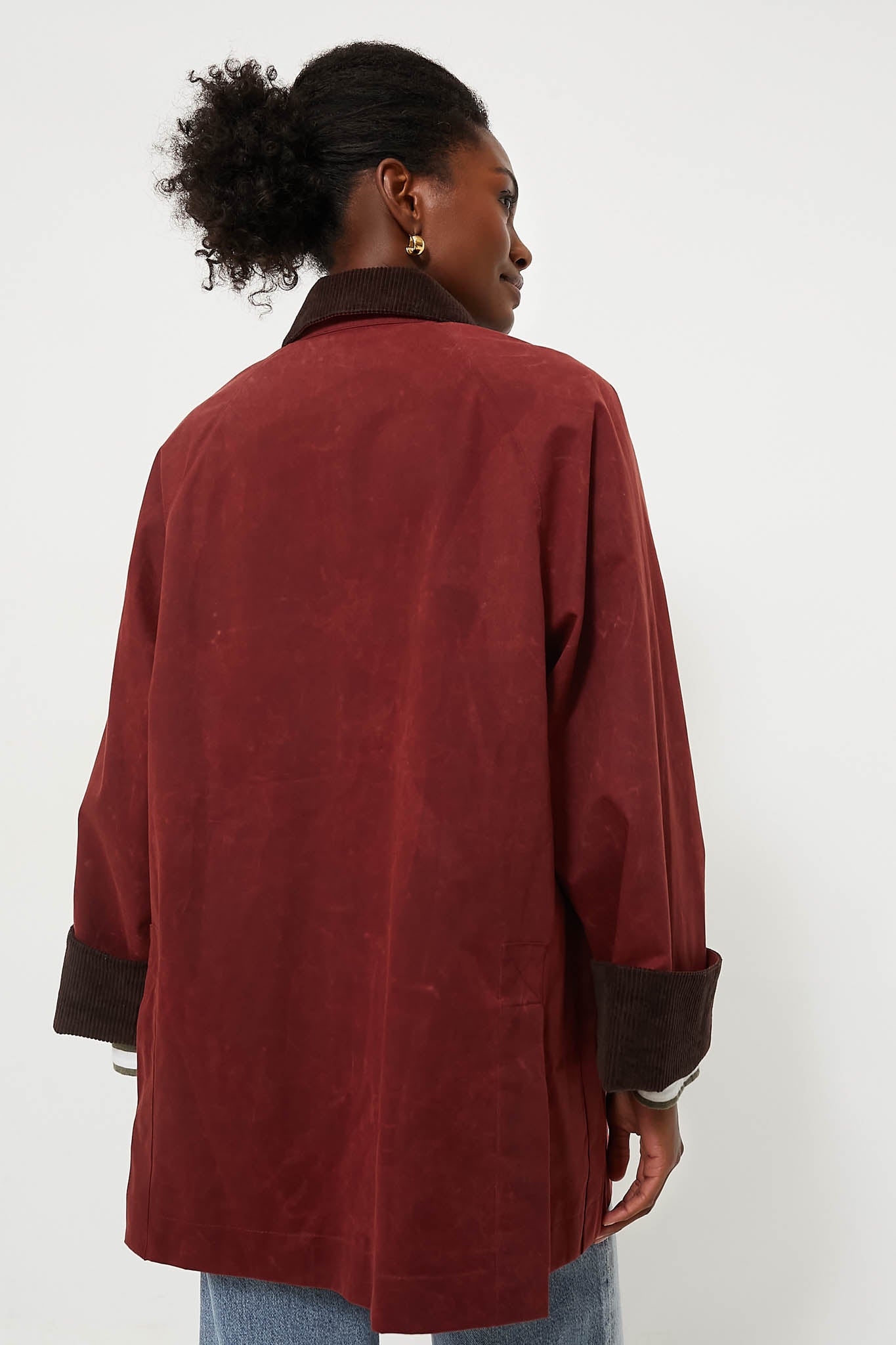 Red Chiltern Street Jacket In Waxed Cotton