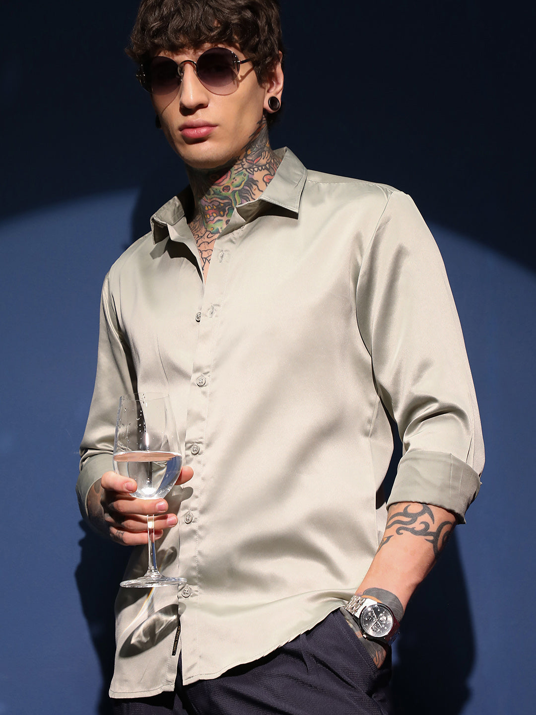 Solid Satin Shirt
