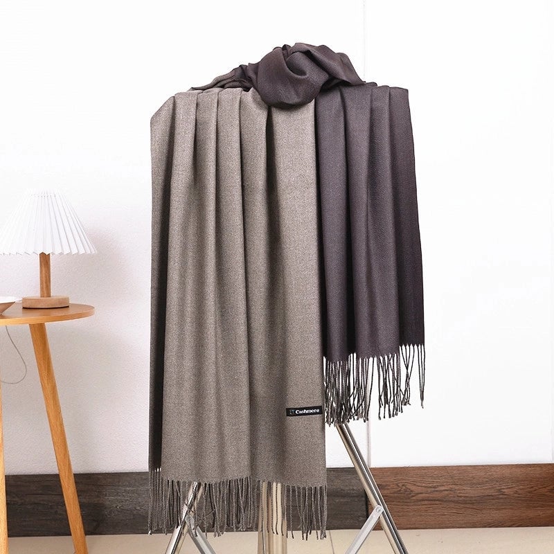 Double-sided Scarf Women's Winter Tassel Cashmere Scarf Autumn And Winter Version New Wool Men's Scarf