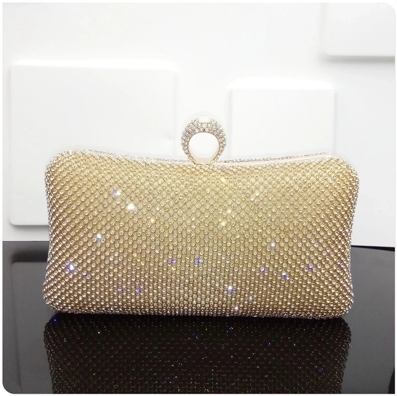 Yellow Black Silver Polyester Metal Stripe Oval Evening Bags