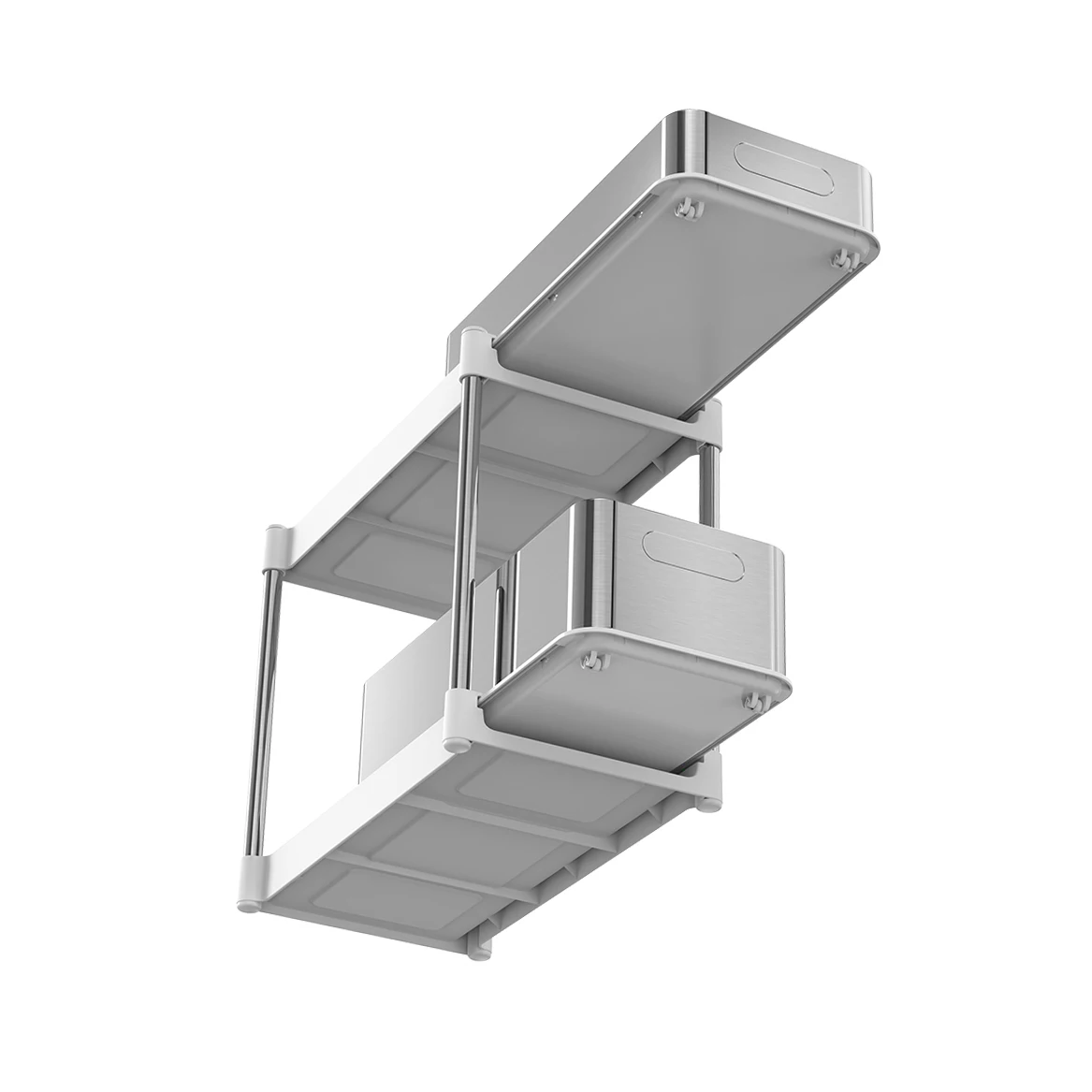 multifunction under sink cabinet double tier stainless steel organizer pull out kitchen organizer rack