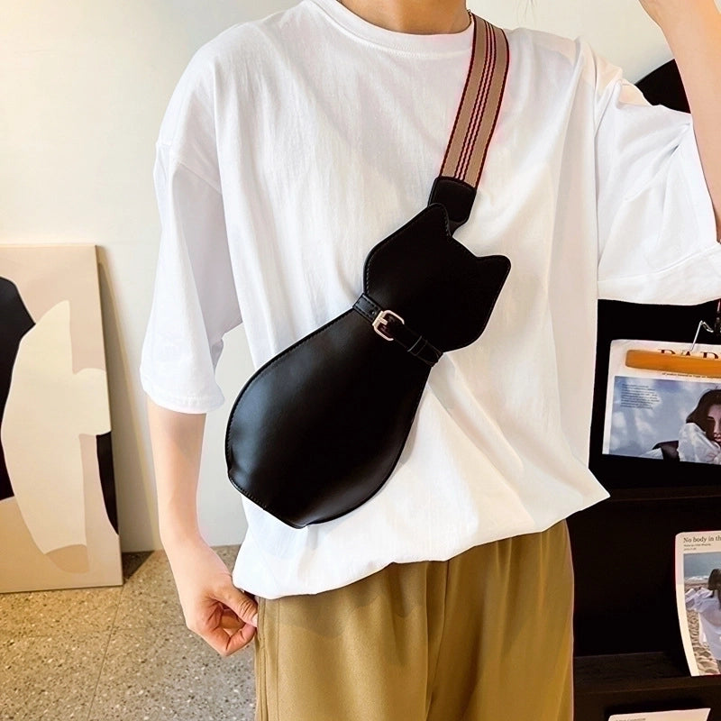 Unisex Patent Leather Animal Streetwear Oval Zipper Fanny Pack