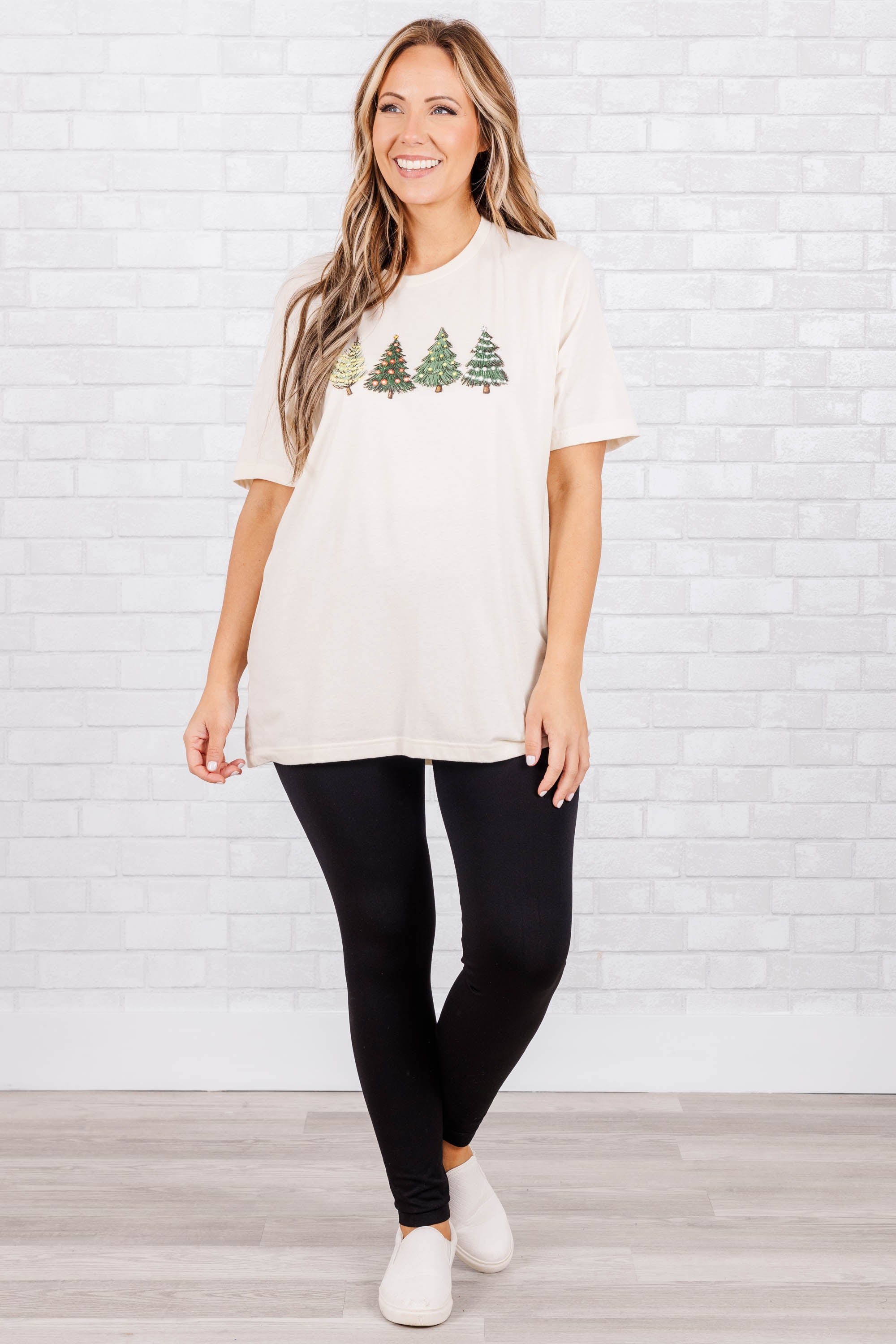 Christmas Spirit Tee. Heather Natural