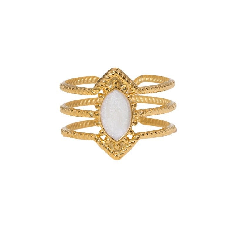 Open Ring Ellipse Geometric Stainless Steel Electroplating Rings