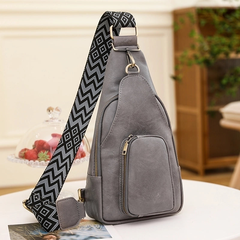 Women's All Seasons Pu Leather Solid Color Vacation Streetwear Sewing Thread Square Zipper Fanny Pack