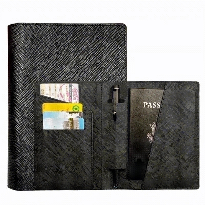 Unisex Classic Style Solid Color Pu Leather Passport Holders