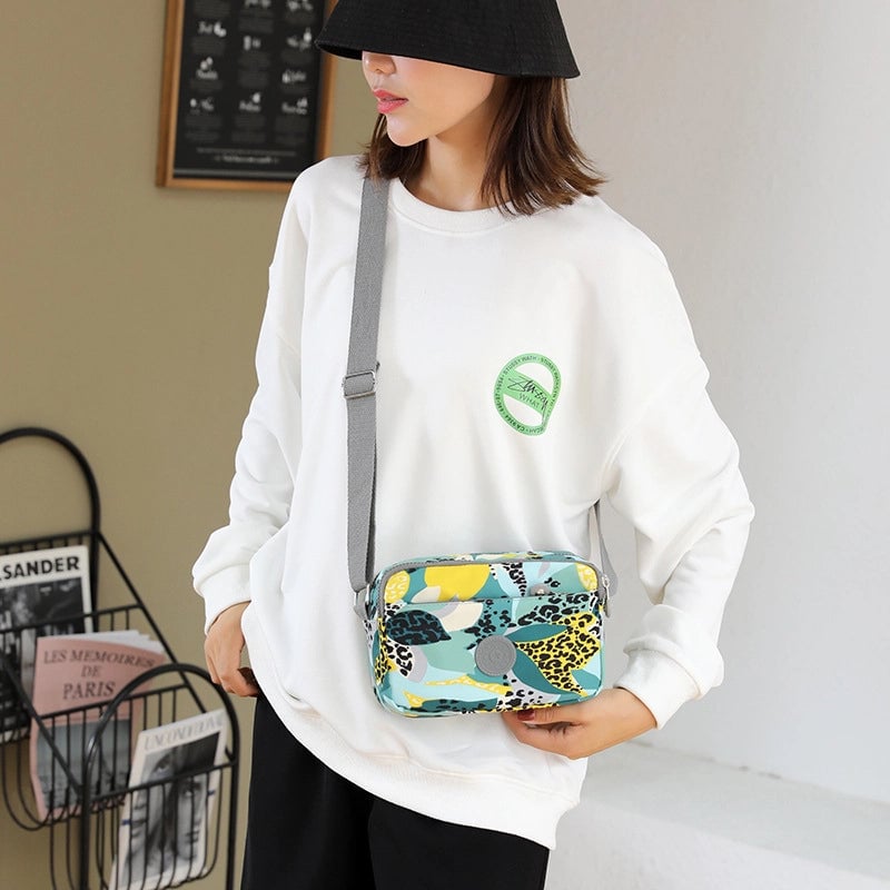 Unisex Oxford Cloth Printing Streetwear Square Zipper Square Bag