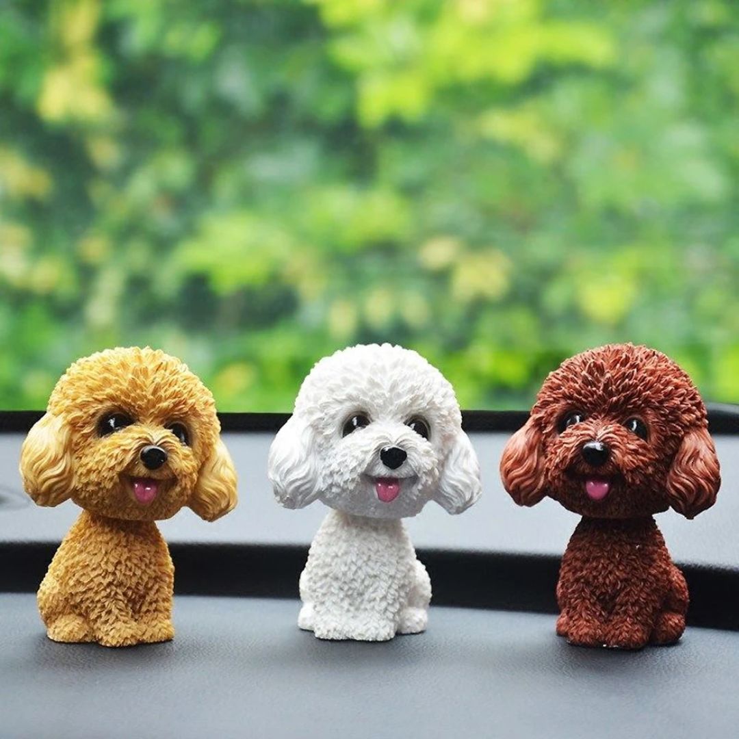 8 Set Dog Ornament Resin Cute Bobblehead