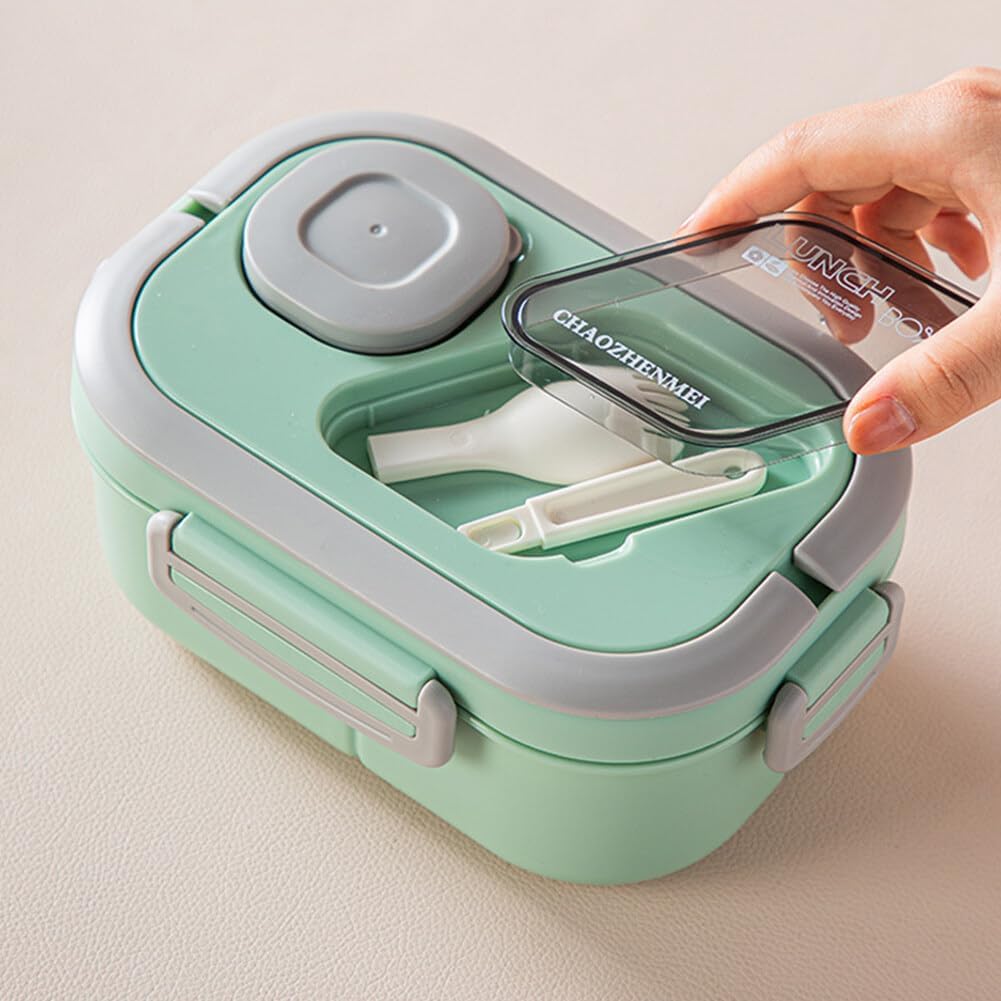 Bento Lunch Box. Salad Container. Bento-Style Tray For Toppings. Container For Dressings. And Built-In Reusable Fork And Knife