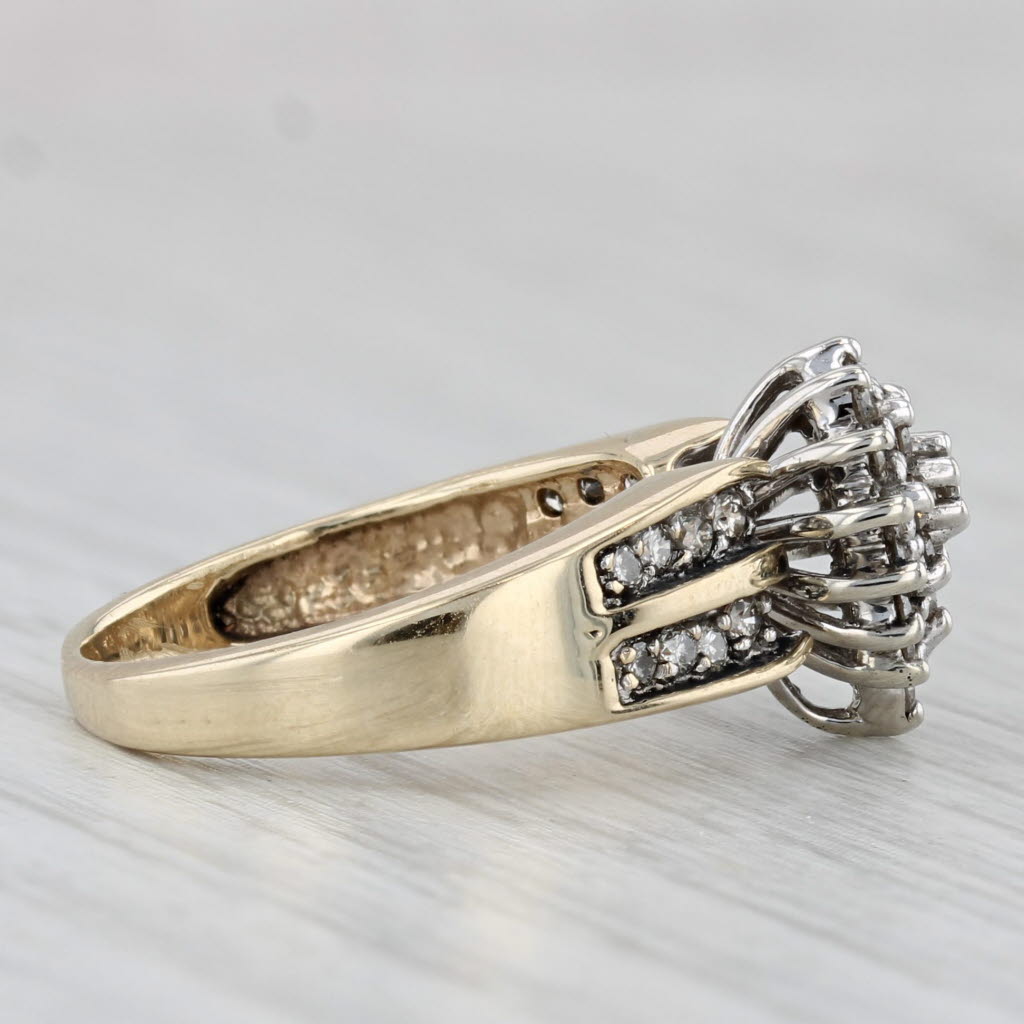 0.35ctw Diamond Cluster Engagement Ring 10k Yellow Gold Size 5.5