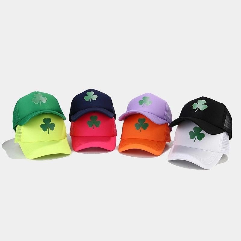 Popular Clover Pattern Spring And Summer Breathable Quick-drying Cap Outdoor Sunshade Sunscreen Mesh Baseball Cap