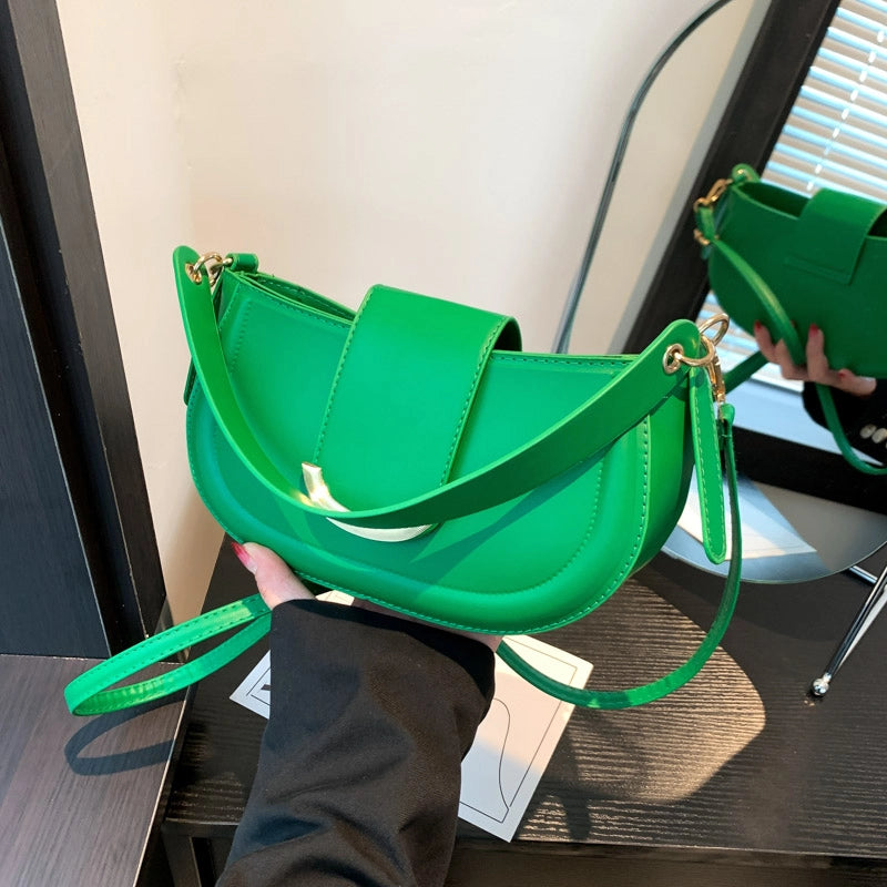 Women's All Seasons Pu Leather Solid Color Streetwear Square Zipper Handbag