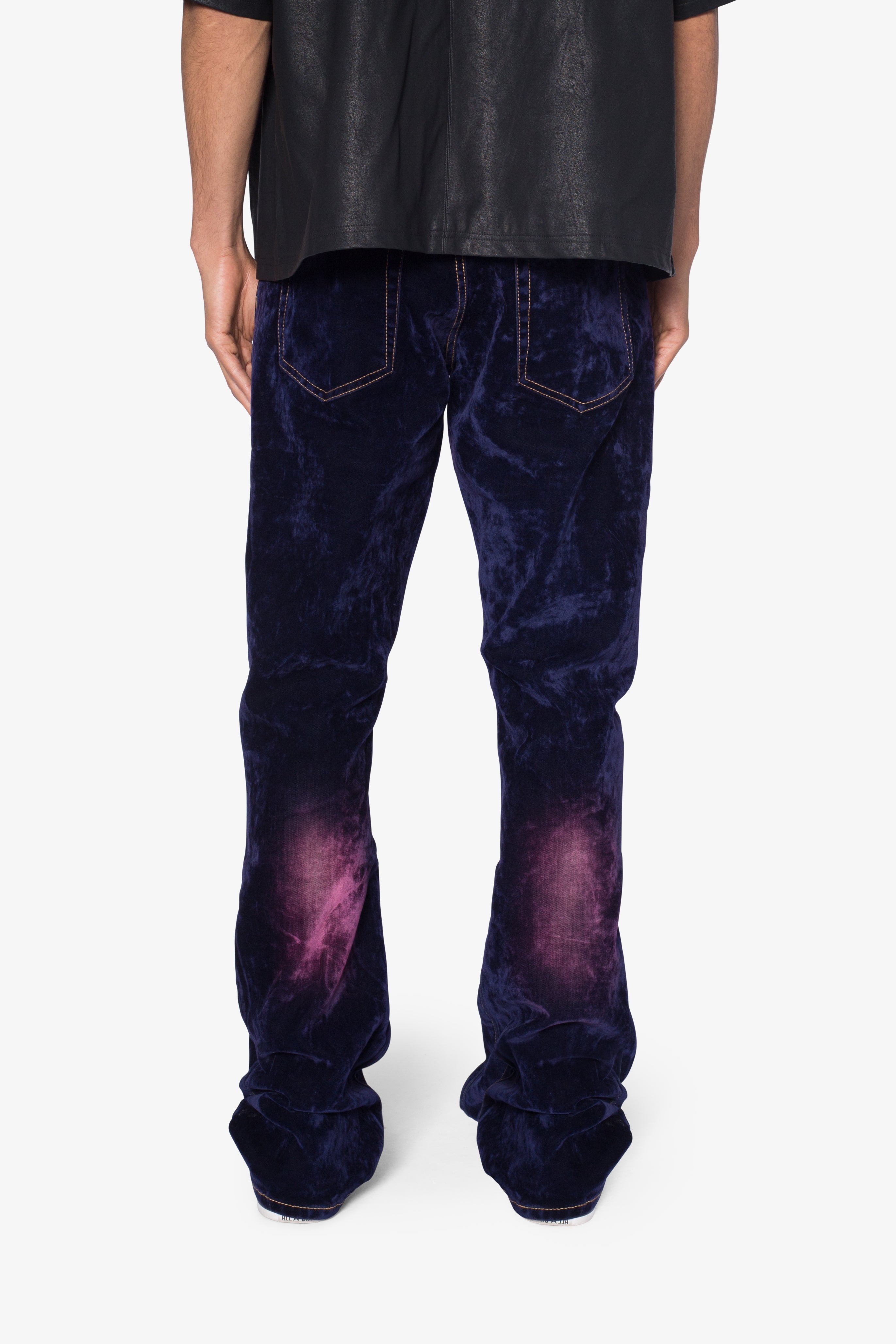 B577 Suede Flare Denim - Purple