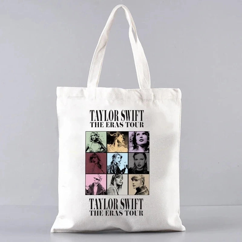 Women's Medium Canvas Human Letter Basic Classic Style Square Open Canvas Bag