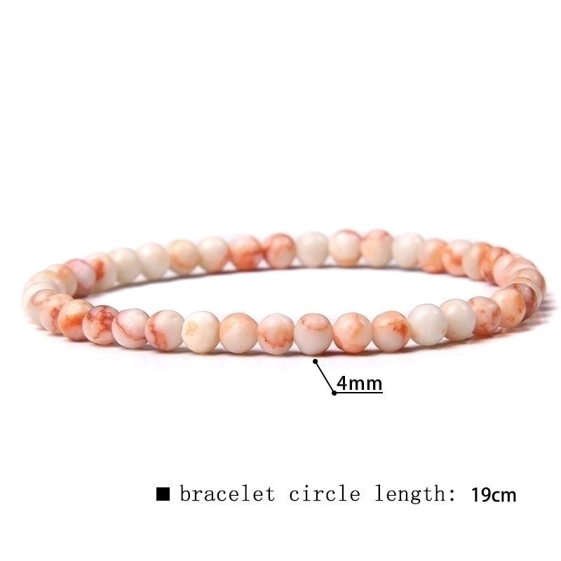 Minimalist Marble Natural Stone Beaded Bracelets