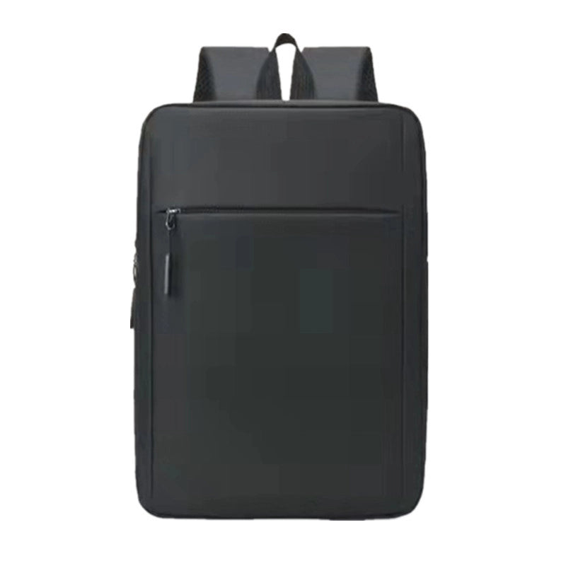 Business Solid Color Square Zipper Functional Backpack