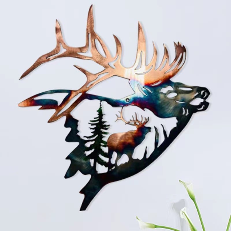 49% OFF -Rustic Style Wild Animals Metal Wall Decoration Art