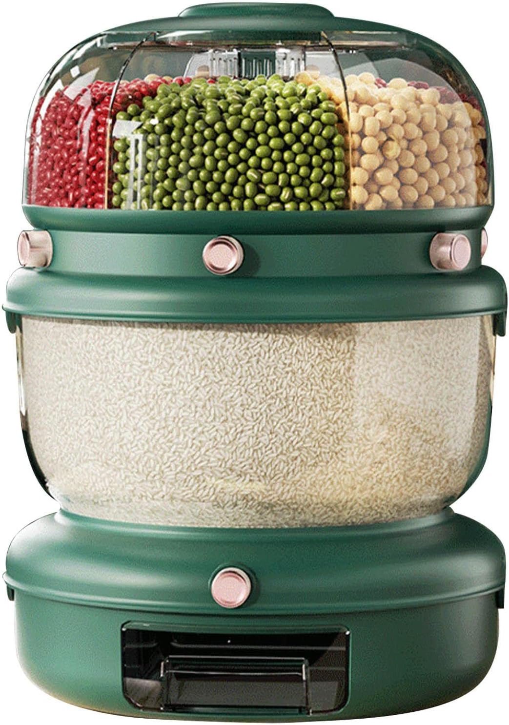 Rotatable Rice Dispenser - Rice Storage Container. Household Grain Dispenser Bucket