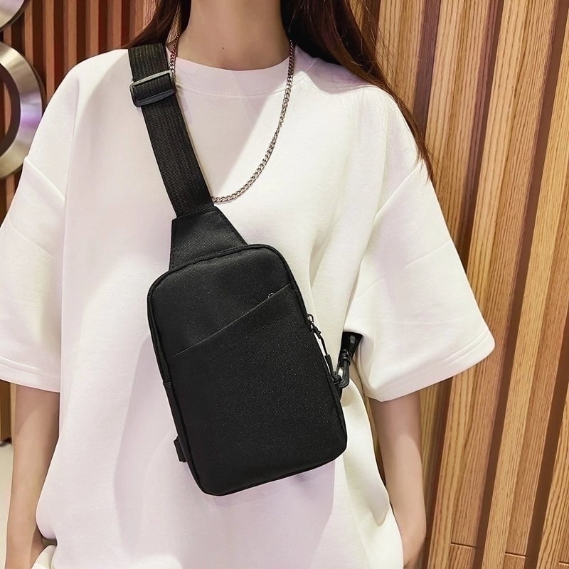 Unisex Classic Style Solid Color Oxford Cloth Waist Bags
