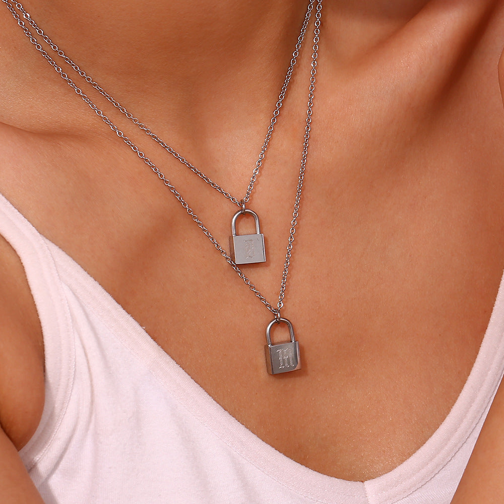 Fashion Letter Geometric Stainless Steel Electroplating Necklaces