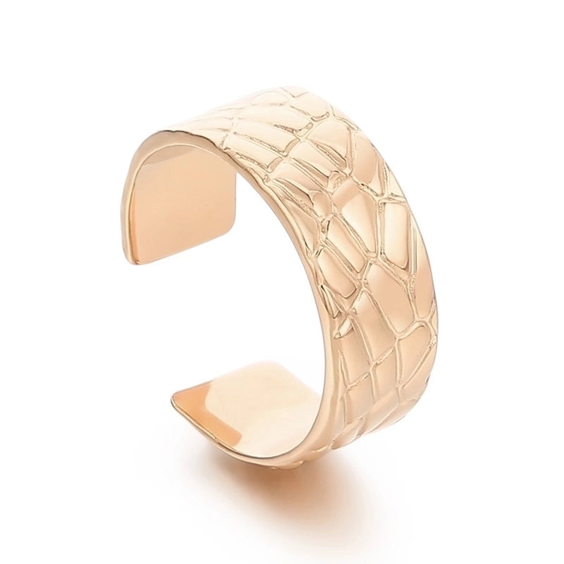 Minimalist Solid Color Titanium Steel 18K Gold Plated Polishing Open Rings