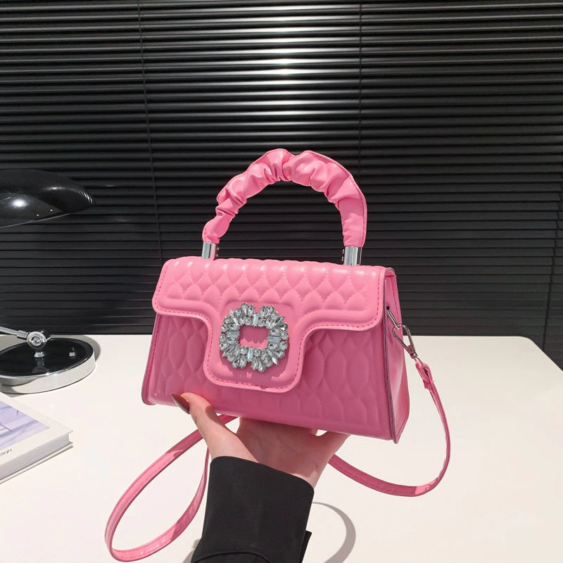 Women's Medium Pu Leather Solid Color Elegant Vintage Style Square Flip Cover Crossbody Bag