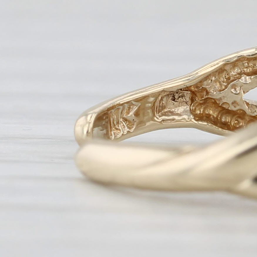 Knot Woven Band Cross Over Toe Ring 10k Yellow Gold Adjustable Size