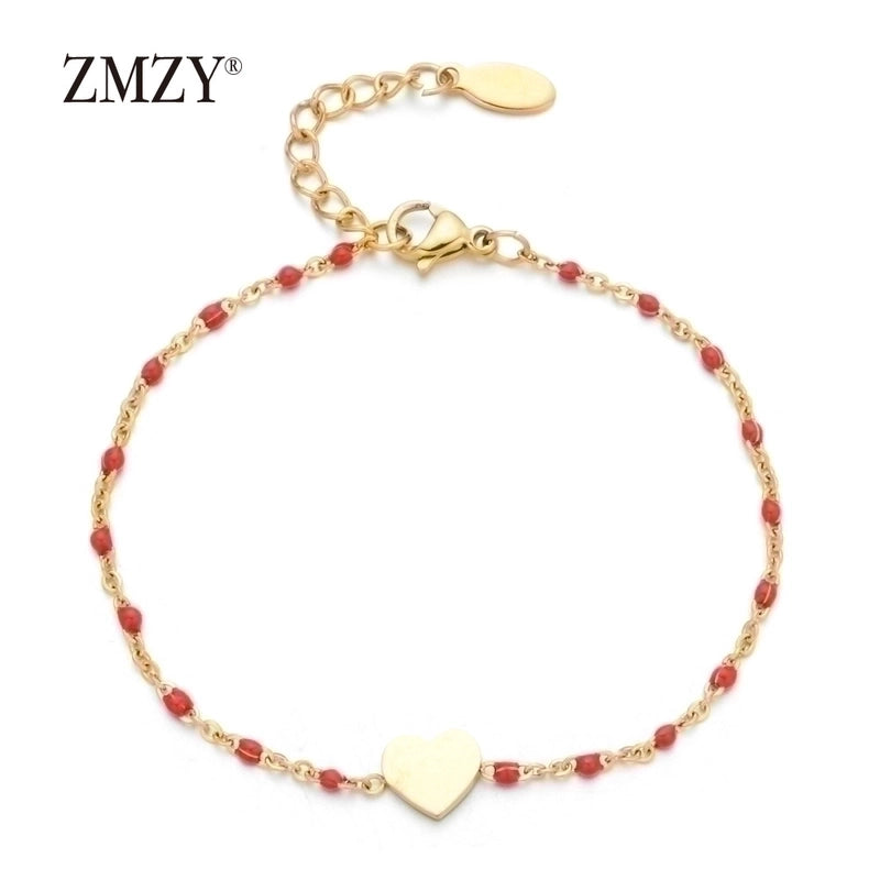 Minimalist Heart Shape Stainless Steel Plating Bracelets