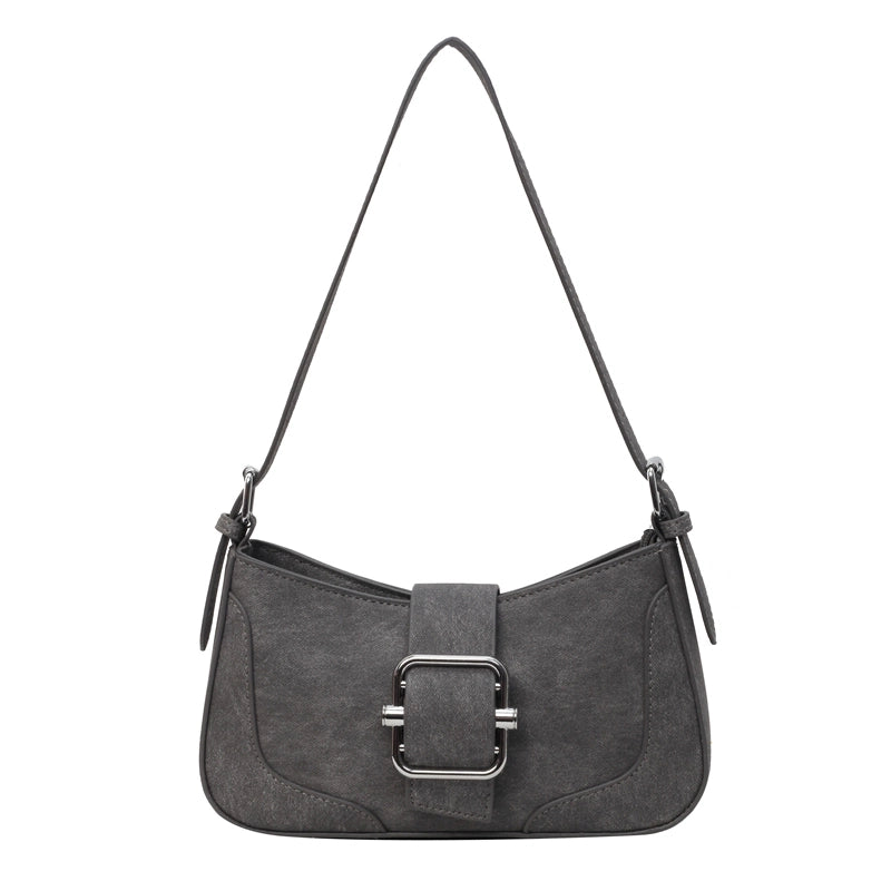 Women's Pu Leather Color Block Classic Style Zipper Buckle Shoulder Bag