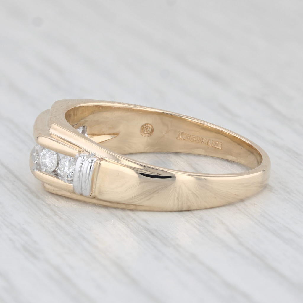 0.35ctw Diamond Men's Wedding Band 14k Yellow Gold Size 11 Ring