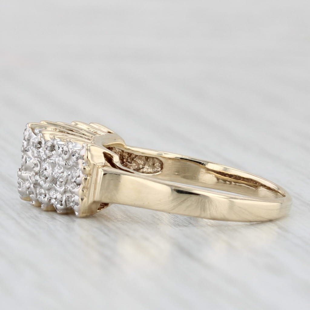 0.10ctw Diamond Tiered Pyramid Ring 10k Gold Size 5.75 Stackable Richard Klein
