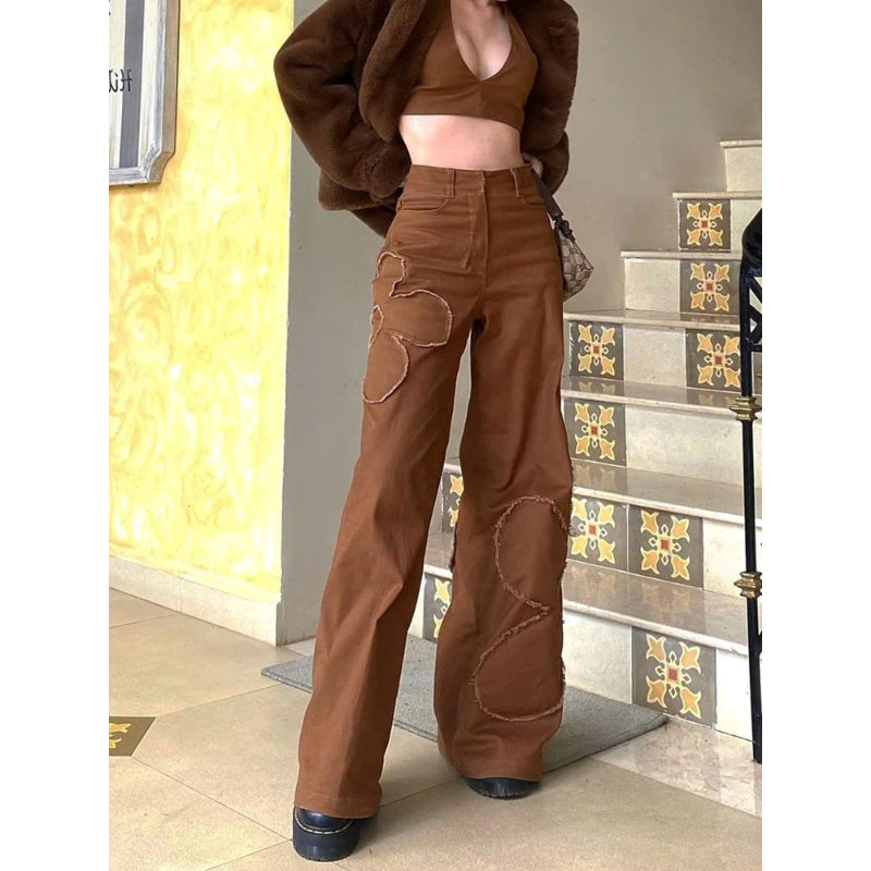 Patchwork Streetwear Baggy Jeans For Women