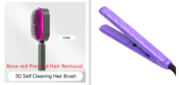 Self-cleaning hairbrush for women. One-button cleaning airbag to prevent hair loss