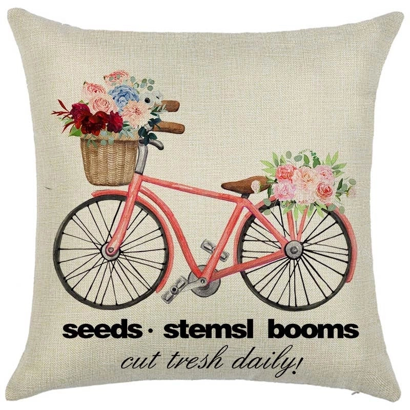 Pastoral Plant Flower Linen Pillow Cases
