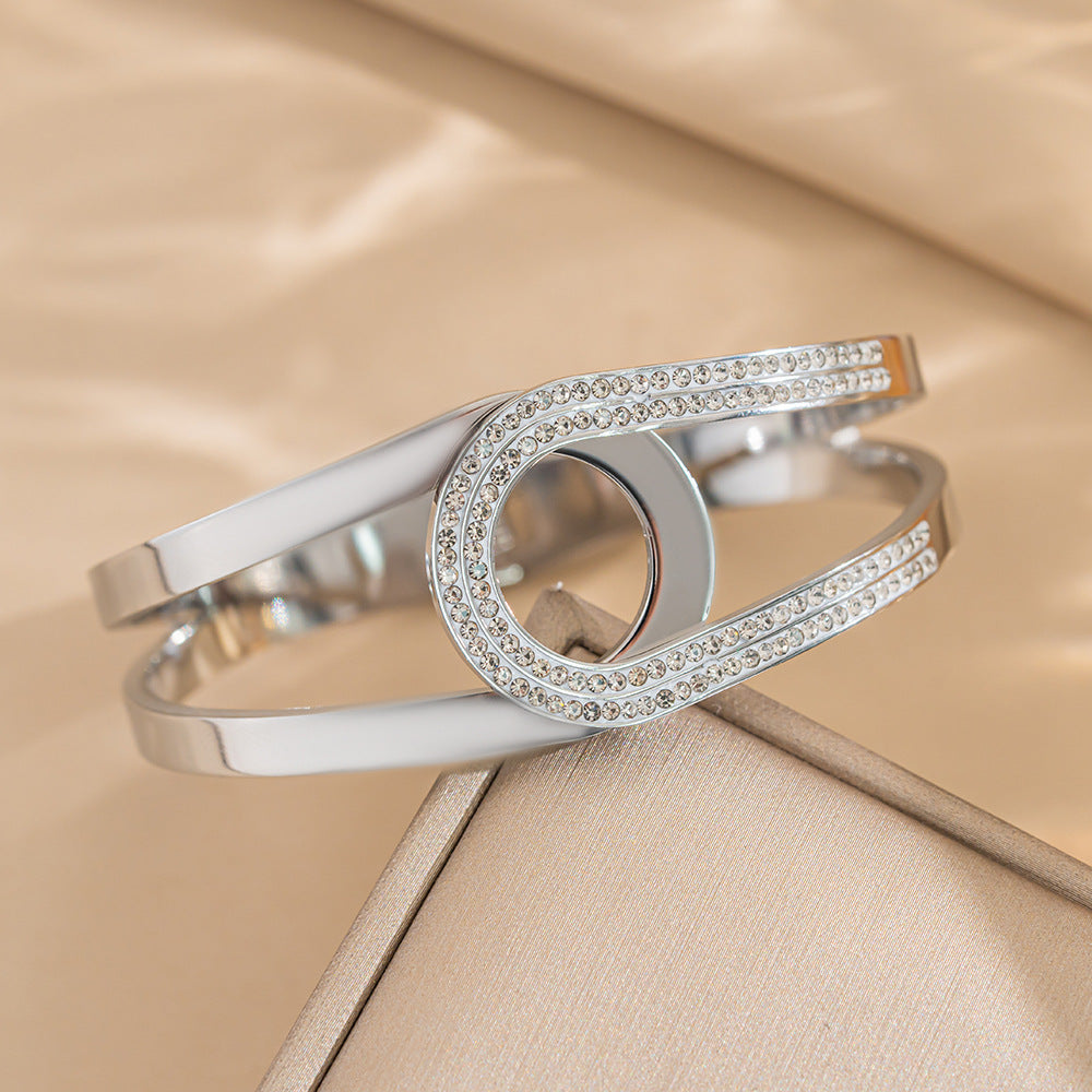 Titanium Steel Bracelet Female Open Gold-Plated Niche Exquisite 2024