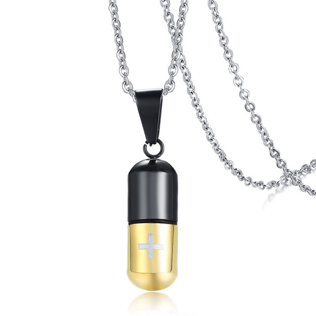 Hollow Pill Case Necklace
