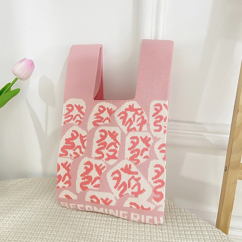Women's Medium Polyester Animal Cartoon Flower Cute Classic Style Lock Clasp Handbag