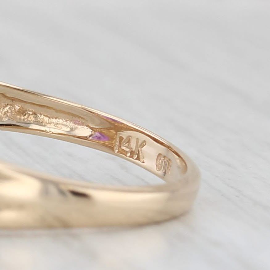 2.20ct Amethyst Pear Ring 14k Yellow Gold Diamond Accents Size 10.25