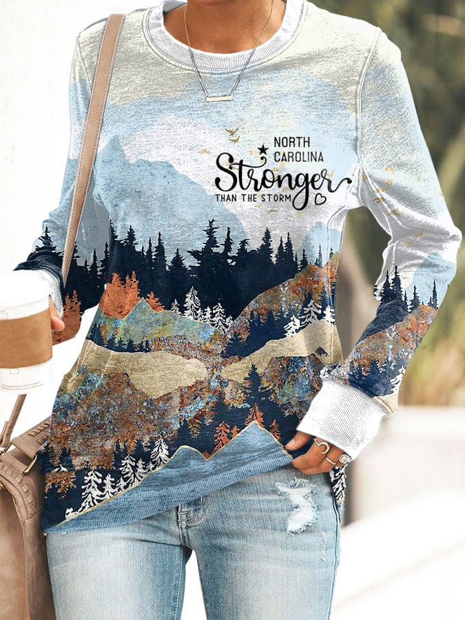 Women's Appalachian Strong Print Long Sleeve Sweatshirt