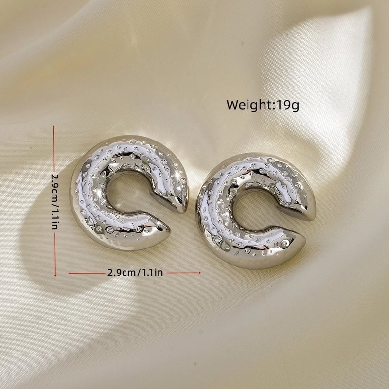 1 Pair Minimalist C Shape Plating Stainless Steel Gold Plated Ear Cuffs