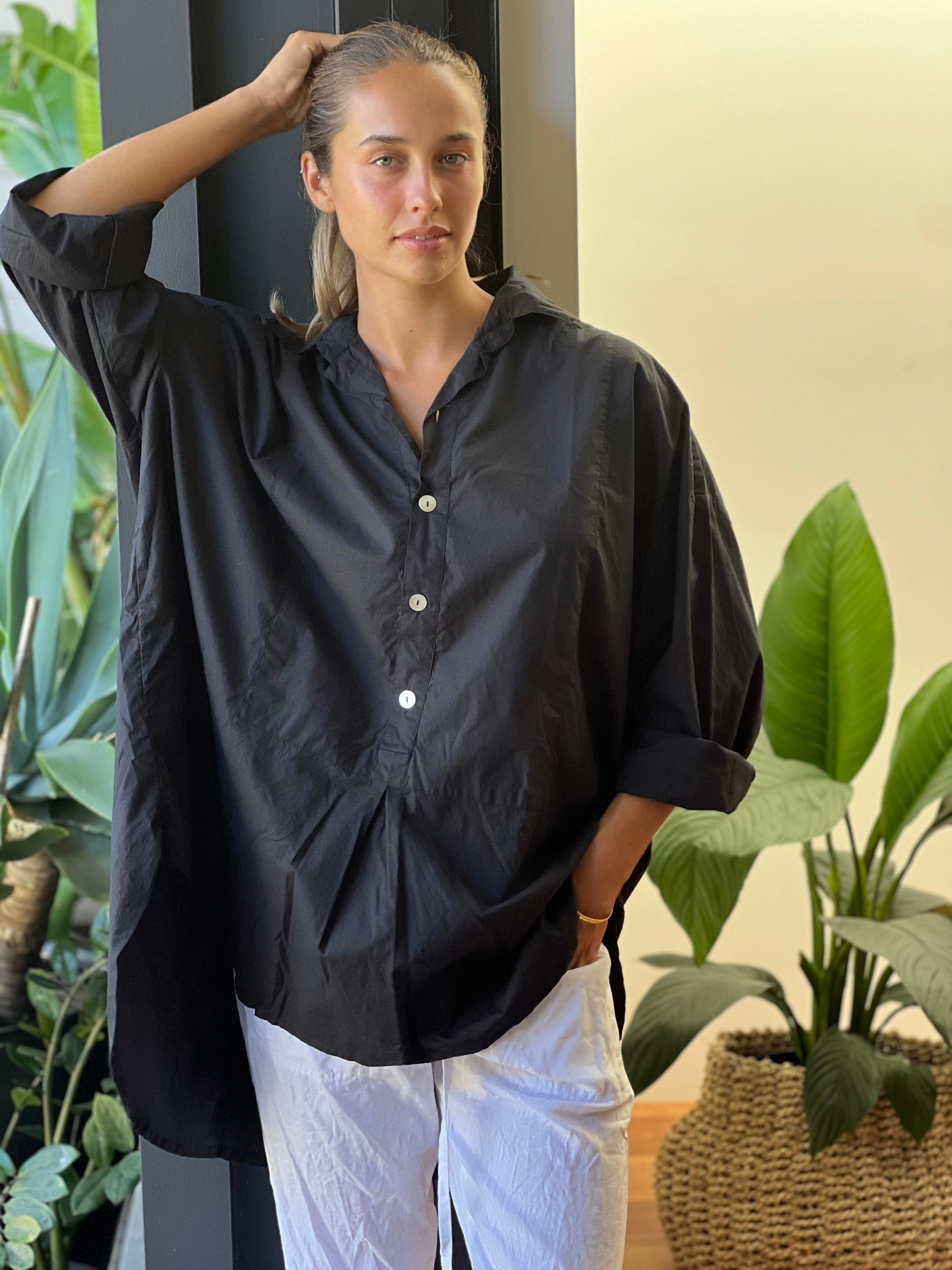 megan shirt-black cotton